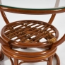 Стол журнальный Бенуа (Benoa 5005) из ротанга со стеклом (Pecan / коричневый)